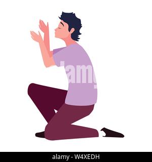 Man On His Knee Over White Background Vector Illustration Stock Vector 