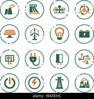 Electricity vector icons for user interface design Stock Vector