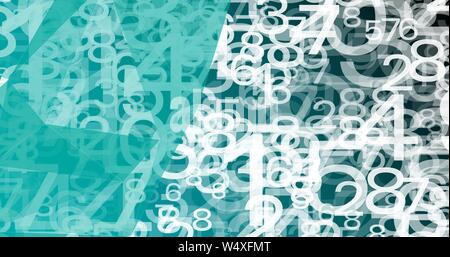Connected abstract shapes and cyber numbers Stock Vector