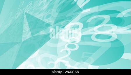 Artificial intelligence creative geometrical concept with random numbers Stock Vector