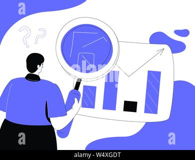 Data analysis - flat design style colorful illustration Stock Vector