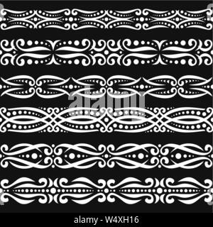 Vector set of white seamless borders Stock Vector