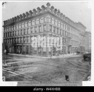 Cosmopolitan Hotel, cor. Sansome and Bush sts., San Francisco Stock Photo