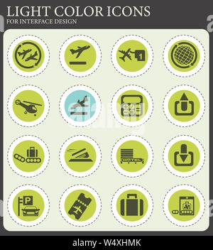 Airport simply symbols for web and user interface Stock Vector