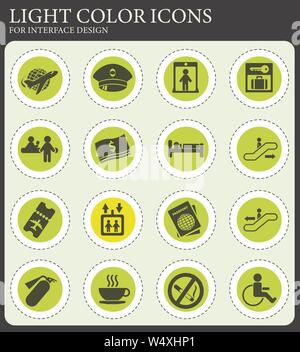 Airport simply symbols for web and user interface Stock Vector