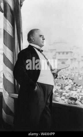 U.S. President William McKinley Delivering his last Address, Buffalo, New York, USA, Photograph by Frances Benjamin Johnston, September 5, 1901 Stock Photo