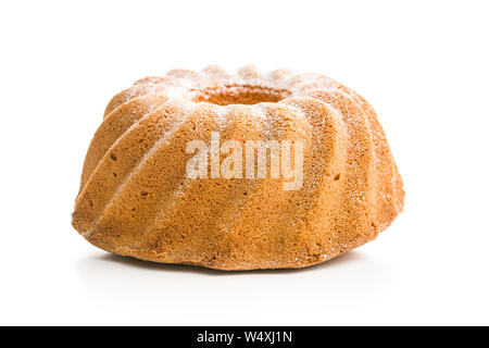 Sweet bundt cake isolated on white background. Stock Photo