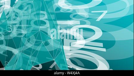 Tech abstract numbers, digital networking Stock Vector