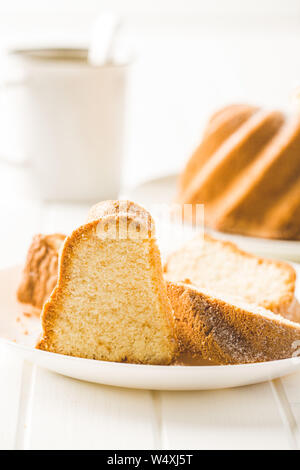 Sweet bundt cake on plate. Stock Photo