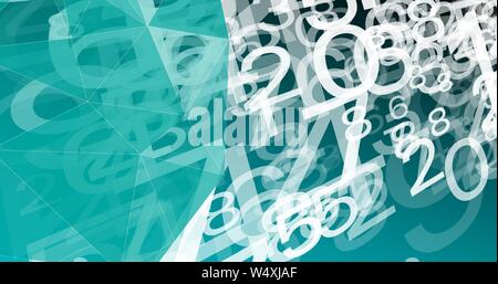 Cyber numbers digital chaos connected polygons Stock Vector