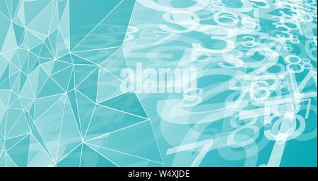 Cyber numbers background, computer science algorithm Stock Vector