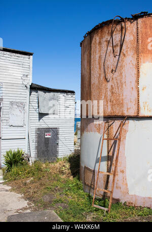 Historic abandoned cannery on Cannery Row in Monterey California. Stock Photo