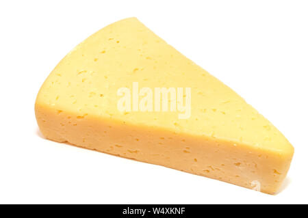 Hard cheese isolated on white Stock Photo