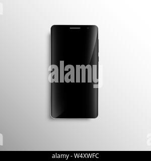 Black smartphone with curved screen. Vector illustration Stock Vector