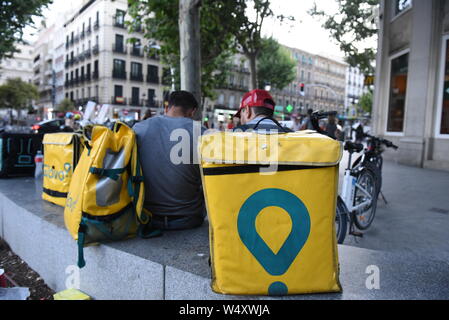 July 25 2019 Madrid Spain Glovo bags seen outside a McDonalds restaurant in Madrid. Credit John Milner SOPA Images ZUMA Wire Alamy Live News Stock Photo Alamy