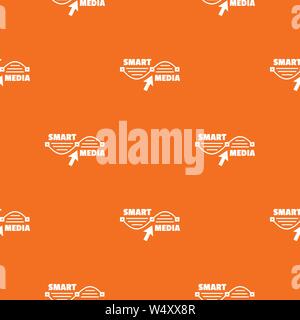 Smart media pattern vector orange Stock Vector