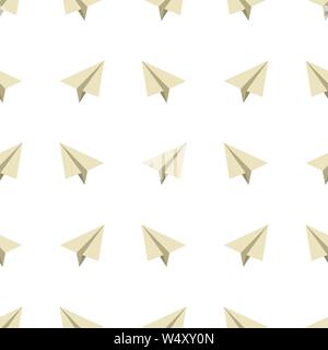 seamless pattern with paper airplanes in flat style in color. Vector illustration Stock Vector