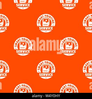 Smart printing service pattern vector orange Stock Vector