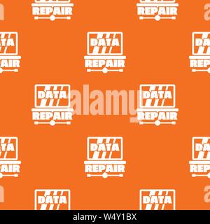 Pc data repair pattern vector orange Stock Vector
