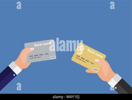 Credit Card Status Upgrade Concept. Vector Illustration Stock Vector