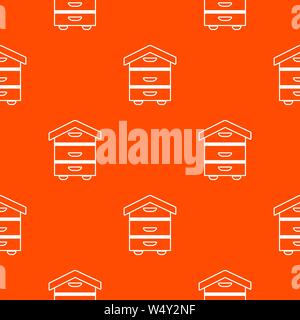Wood beehive pattern vector orange Stock Vector
