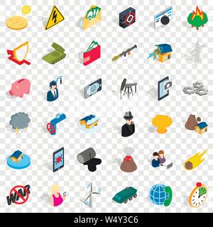 Headway icons set, isometric style Stock Vector