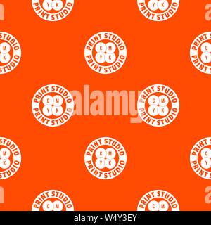 New print studio pattern vector orange Stock Vector