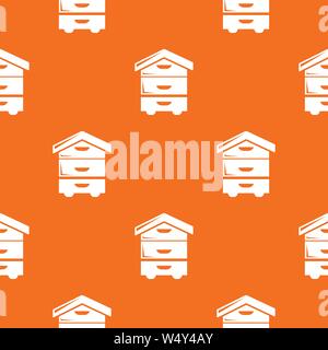 Wood beehive pattern vector orange Stock Vector