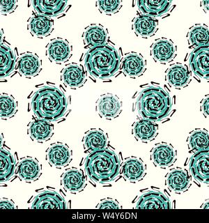 green cog abstract seamless pattern on a light background Stock Vector