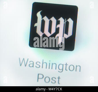 The Washington Post newspaper application icon on computer display. Stock Photo