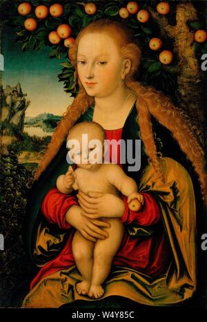 Cranach, Lucas, I - The Virgin and Child Under an Apple Tree. Stock Photo