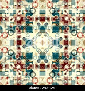 lines and circles in a retro style geometric background vector illustration grunge effect Stock Vector