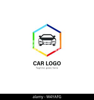 Car logo template design. Car logo with modern frame isolated on white background Stock Vector