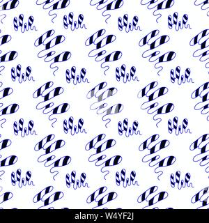 abstract monochrome objects on white background seamless pattern Stock Vector