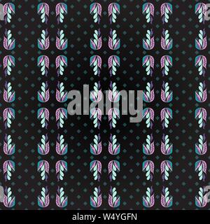 flower petals on a geometric background grunge effect Abstract colored seamless vector pattern Stock Vector