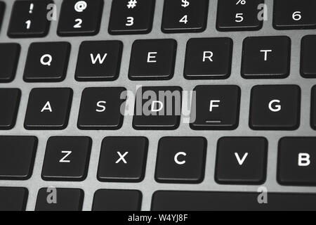 Keyboard. Close-up keyboard letters on computer. Stock Photo