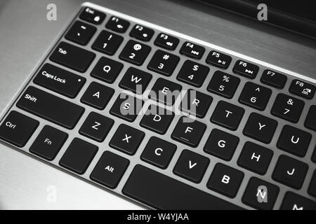Keyboard. Close-up keyboard letters on computer. Stock Photo
