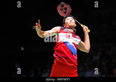 Tokyo, Japan. 23rd July, 2019. Kento Momota (JPN) Badminton : Daihatsu Yonex Japan Open 2019 men's Singles at Musashino Forest Sport Plaza in Tokyo, Japan . Credit: Sho Tamura/AFLO SPORT/Alamy Live News Stock Photo