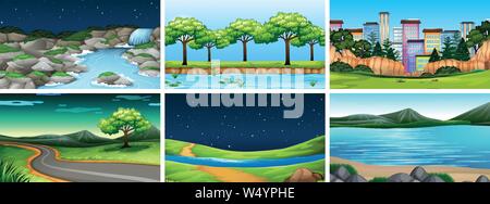 Sets of different backgrounds illustration Stock Vector