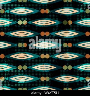 Beautiful abstract geometric elements on a black background seamless pattern vector illustration Stock Vector