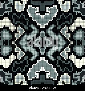 beautiful seamless pattern monochrome pixels vector illustration Stock Vector