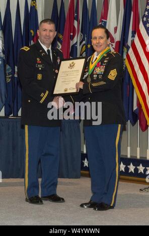 CSM Brenda Curfman Retirement Ceremony - certificate (16334179778). Stock Photo