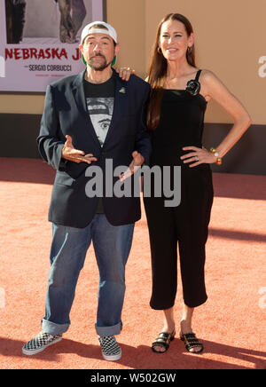 Los Angeles, CA - July 22, 2019: Kevin Smith and Jennifer Schwalbach Smith attend The Los Angeles Premiere Of  'Once Upon a Time in Hollywood' held at Stock Photo