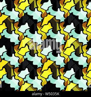 Graffiti small psychedelic seamless pattern vector illustration Stock Vector