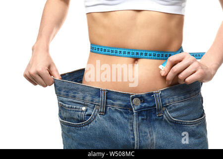 Close Up of Slim Woman Measuring Her Waist`s Size with Tape Measure Stock  Image - Image of slimming, calories: 177858739