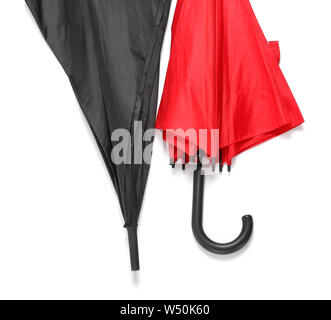 Stylish umbrellas on white background Stock Photo