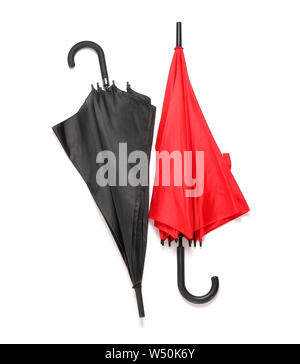 Stylish umbrellas on white background Stock Photo