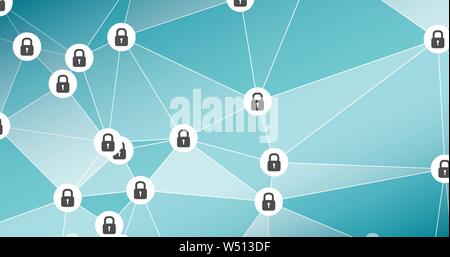Security abstract triangles shapes connect Stock Vector