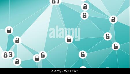 Digital threats chaos connected vector concept Stock Vector