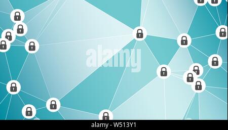Cyber threats security concept, data protection Stock Vector